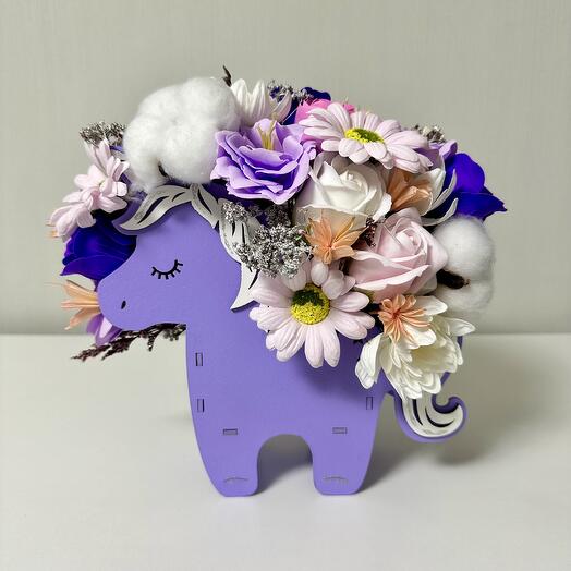 Единорожка» 🦄деревянное кашпо
