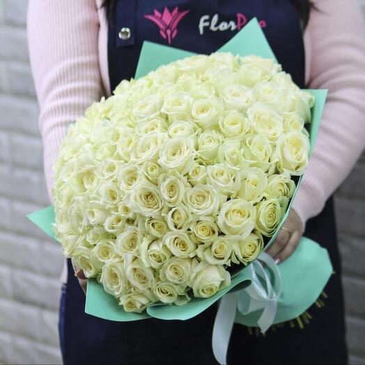 101 белая  роза