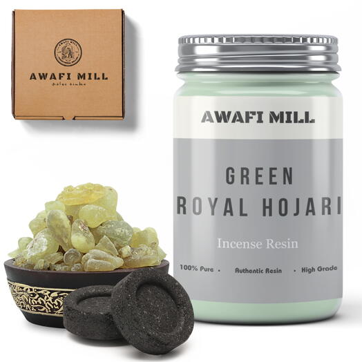 AWAFI MILL Oman Green Hojari | Charcoal Tablet - Bottle of 100 Gram with 20 Charcoal Piece