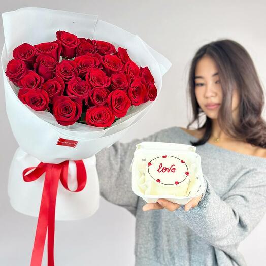 25 роз + Бенто