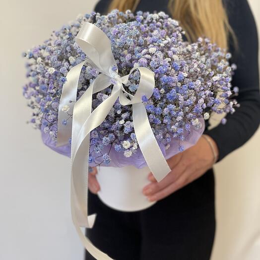 Цветочная композиция из лиловой гипсофилы 💜