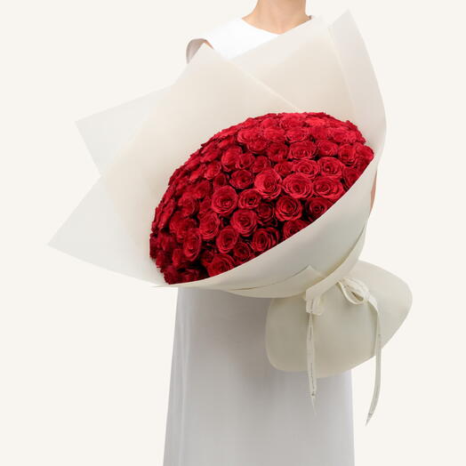 100 Red Roses Bouquet  Large