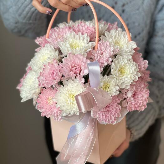 Хризантема кустовая в сумочке 💞💞🫠
