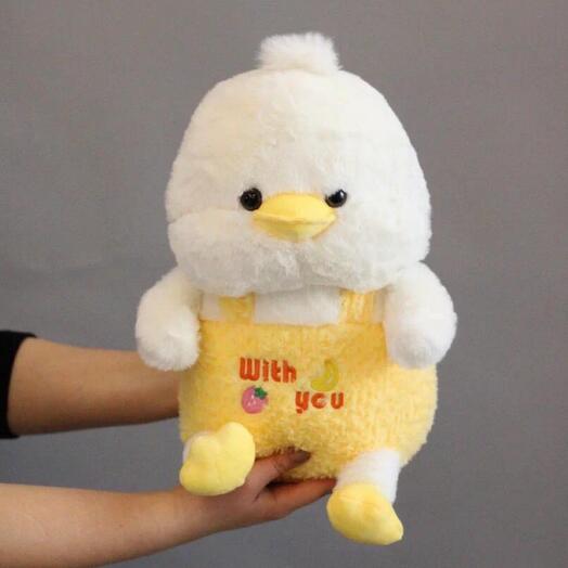 Мягкая игрушка Уточка в комбинезоне