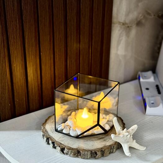 Флорариум-подсвечник подарок для родного человека