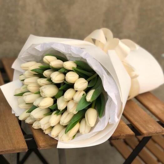 🤍 Букет Белые тюльпаны 🤍