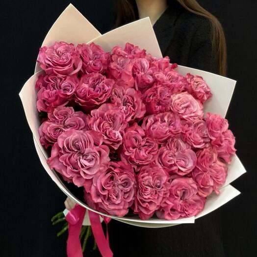 Пионовидные розовые розы 25 шт (мб 187)