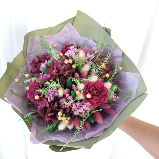Букет из сухоцветов и стабилизированных цветов (29)