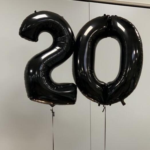 Цифры 20 черные