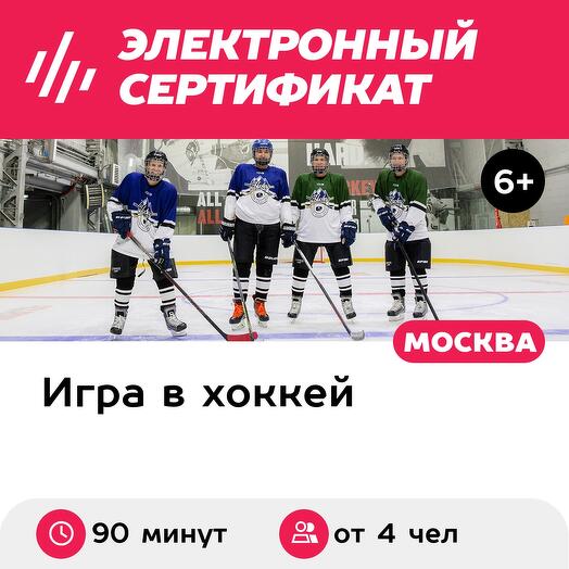 Подарочный сертификат Групповая тренировка и игра 4 человек в хоккейной школе (Москва)