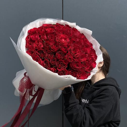 Mono ramo de rosas rojas de Kenia 59♥️