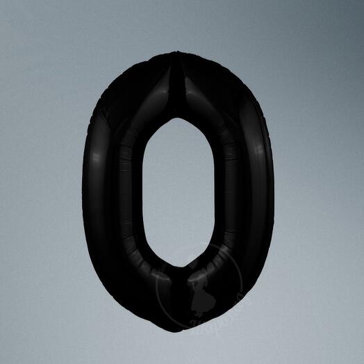 Шар Цифра черная 0