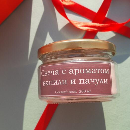 Соевая свеча с ароматом ванили и пачули