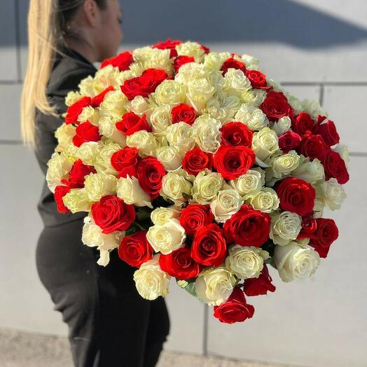 Букет из 101 крупной розы Эквадор