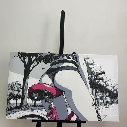 Картина на холсте "Летом на велосипеде"