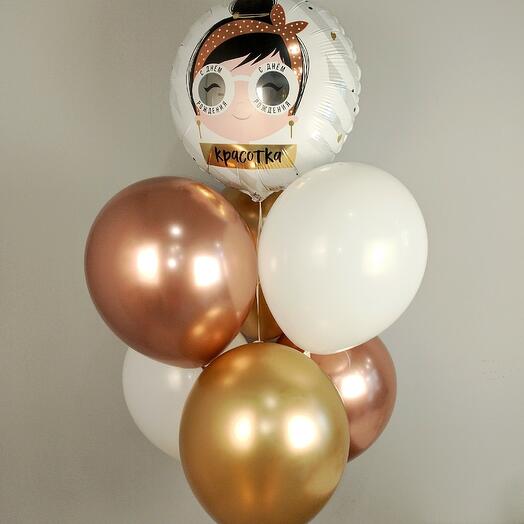 Pretty woman with glasses (balloon fountain)