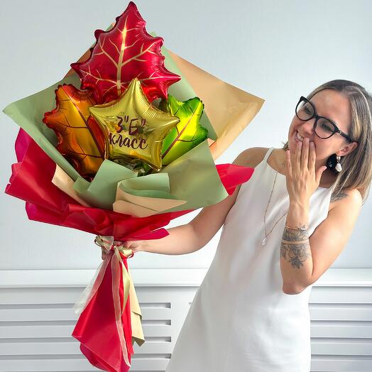 Букет из шаров в школу. Сет 60