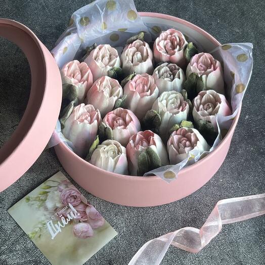 Зефирные тюльпаны девушке учителю маме сестре подруге врачу