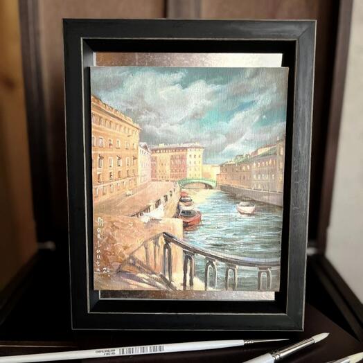 Картина Петербург - Северная Венеция оригинал 15х20 см