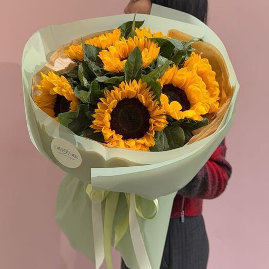 Подсолнухи моно букет