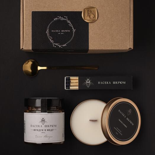 Чёрный набор со свечой