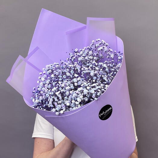 Стойкий букет из гипсофилы S 💕 сиреневая