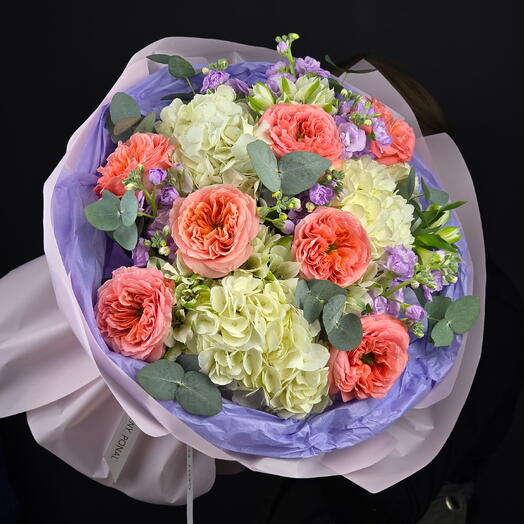 Авторский букет "Моя Мишель 🌸" с пионовидными розами
