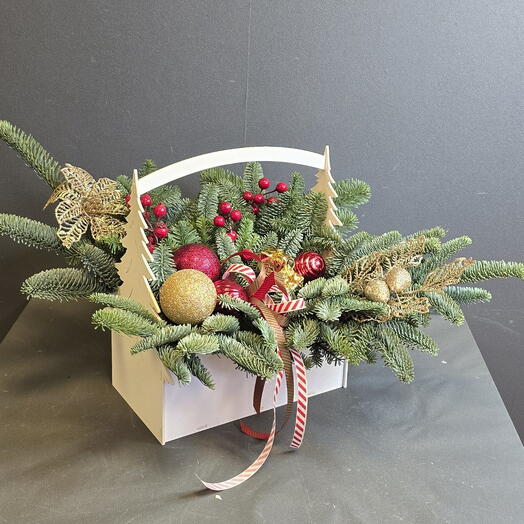 Новогодняя композиция с шарами