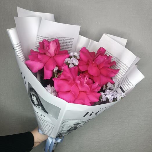 Французская роза в стильной упаковке 💕