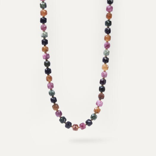 Ожерелье, колье Флокс Турмалин микс 14K 55 см (NEC1105)