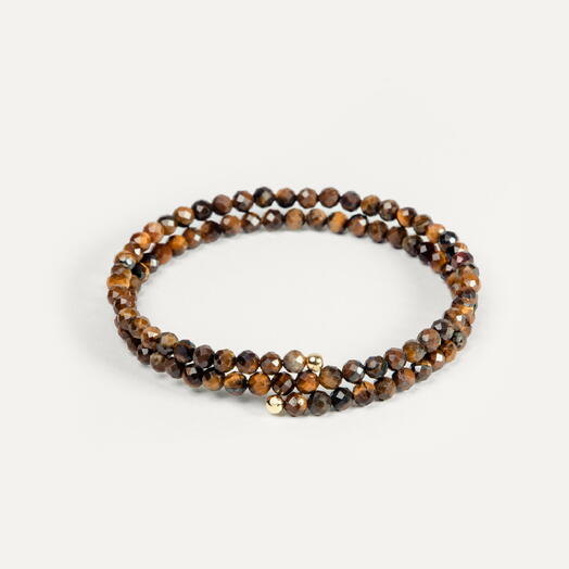Браслет Ирис Тигровый глаз 14K 37 см (BRA1129)