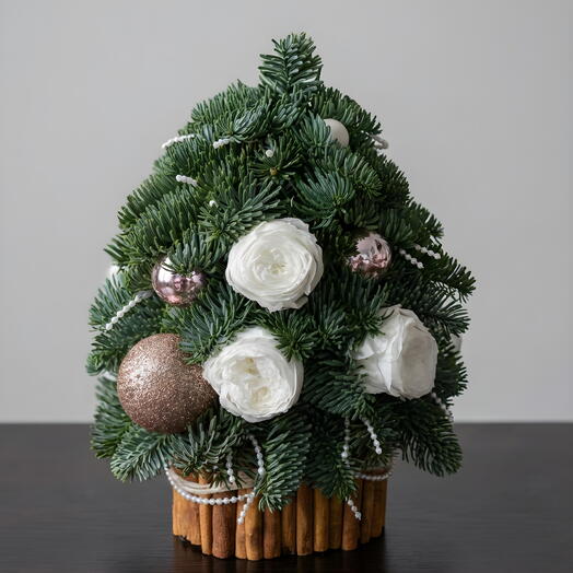 Ёлка из нобилиса «Живой дуэт» высота 25 см