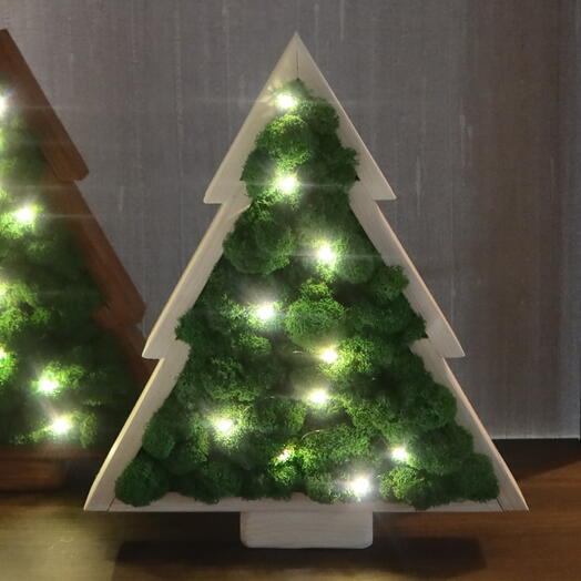 Ёлочка из стабилизированного мха. Белая