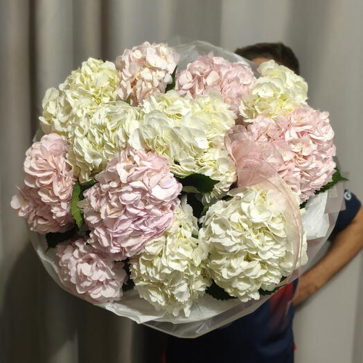 Букет гортензий XXL 15шт 🤍💖