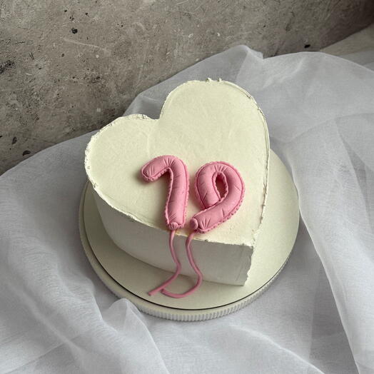 Торт сердце с цифрами 💕