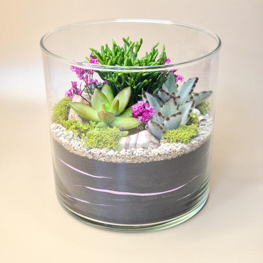 Флорариум Розовый закат