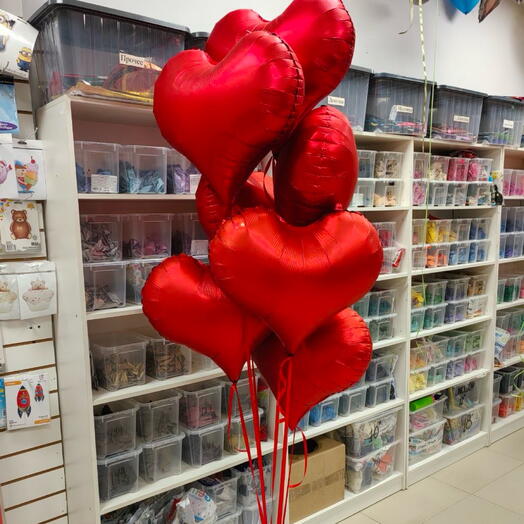 Сердца фольгированные 7 шт