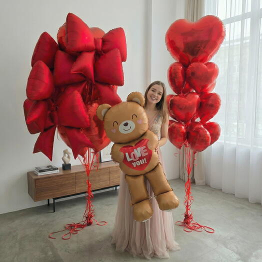 Роскошный набор воздушных шаров для любимой