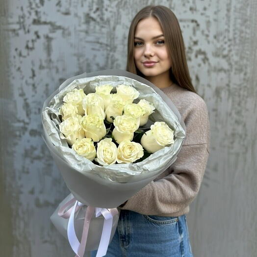 Букет 15 роз/ Матовая эстетика