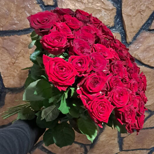 Роза крассная 51 шт 55см