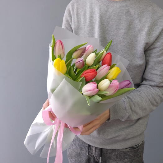 Тюльпаны | Букет из 15 тюльпанов