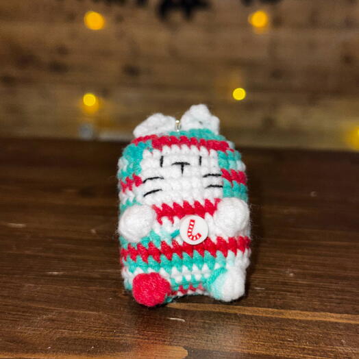 Брелок Котик цветной  ручной работы