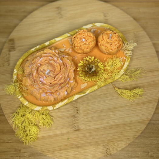 Аромасвеча на подносе «Orange mood »