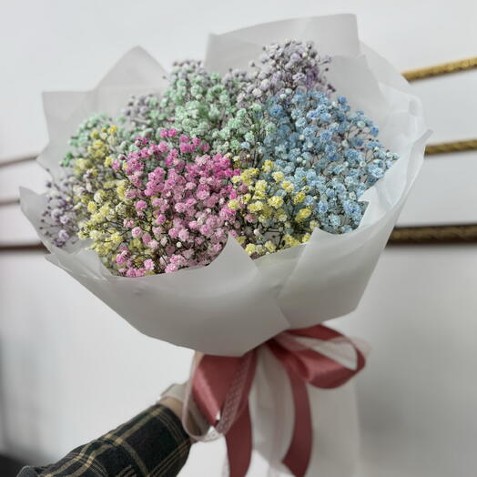 Букет из цветной гипсофилы🌸