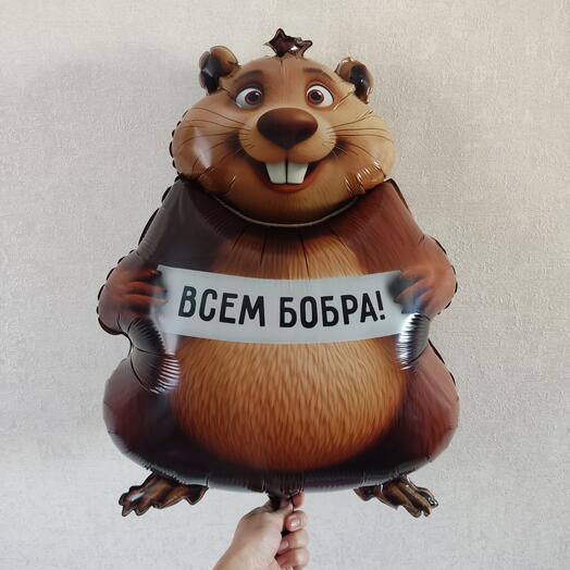 Шар фигура Бобра "Всем бобра!"