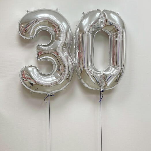 Шар цифра серебро 30