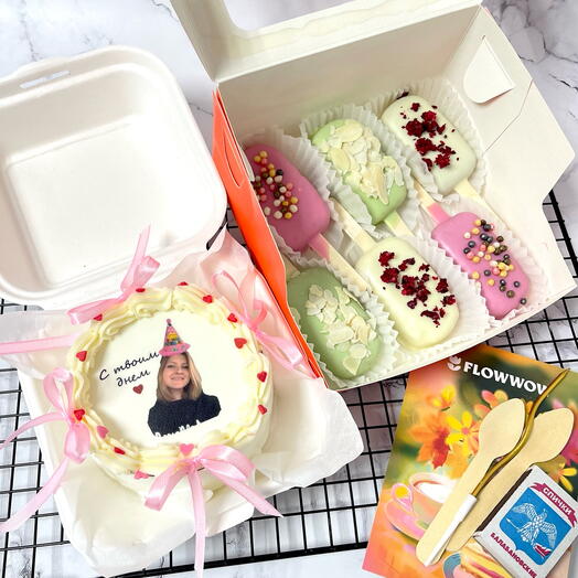 Бенто торт Ламбет с фото на день рождения (happy birthday )