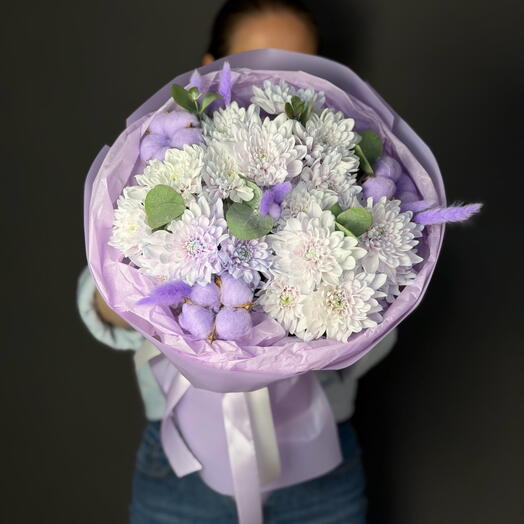 Акция 🌸 букет лавандовых хризантем 🌸 + сладкий подарок 🎁