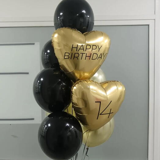 Фонтан шаров happy birthday 14