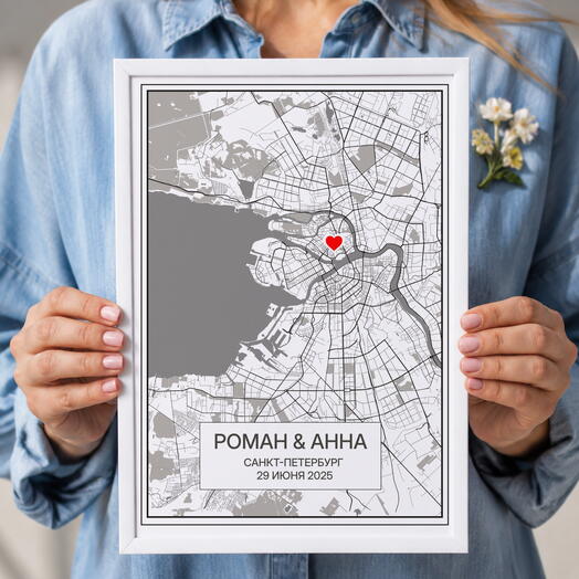 Подарок на годовщину свадьбы / отношений, Стиль Модерн, А4 (21 × 29,7 см)